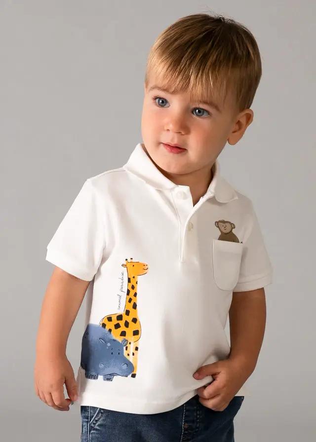 Polo Bimbo Bianco 1108/16 by MAYORAL