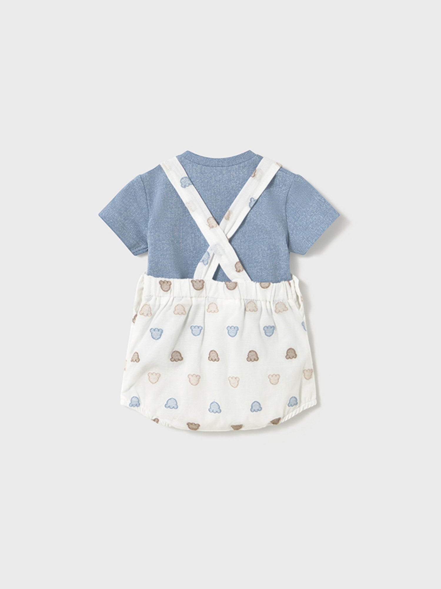 Completo salopette ricamo maglie Bimbo AZZURRO 1608 /A -  NANU' BABY