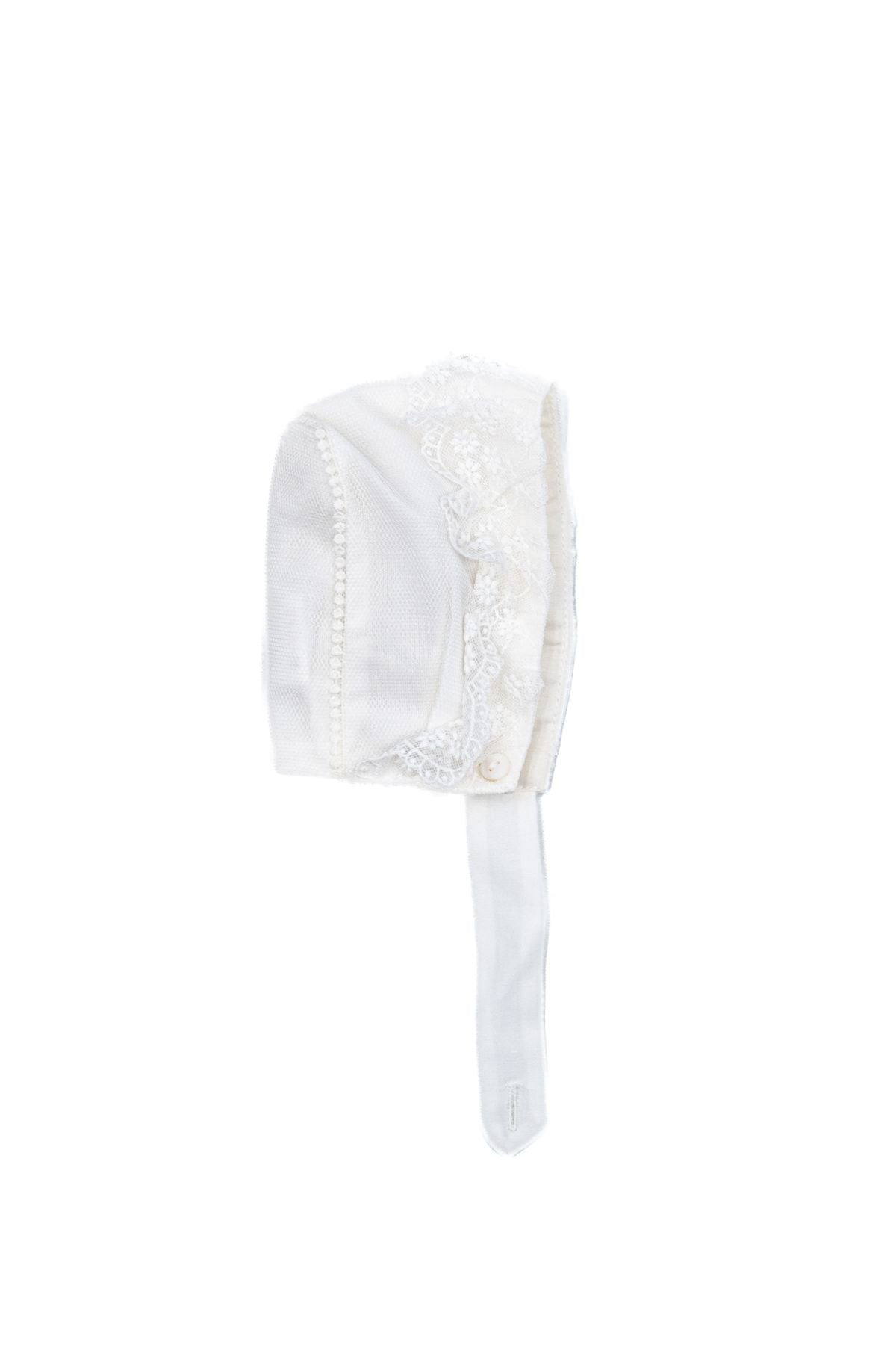 Cuffia Pizzo bianco  NATURAL 591004G -  NANU' BABY