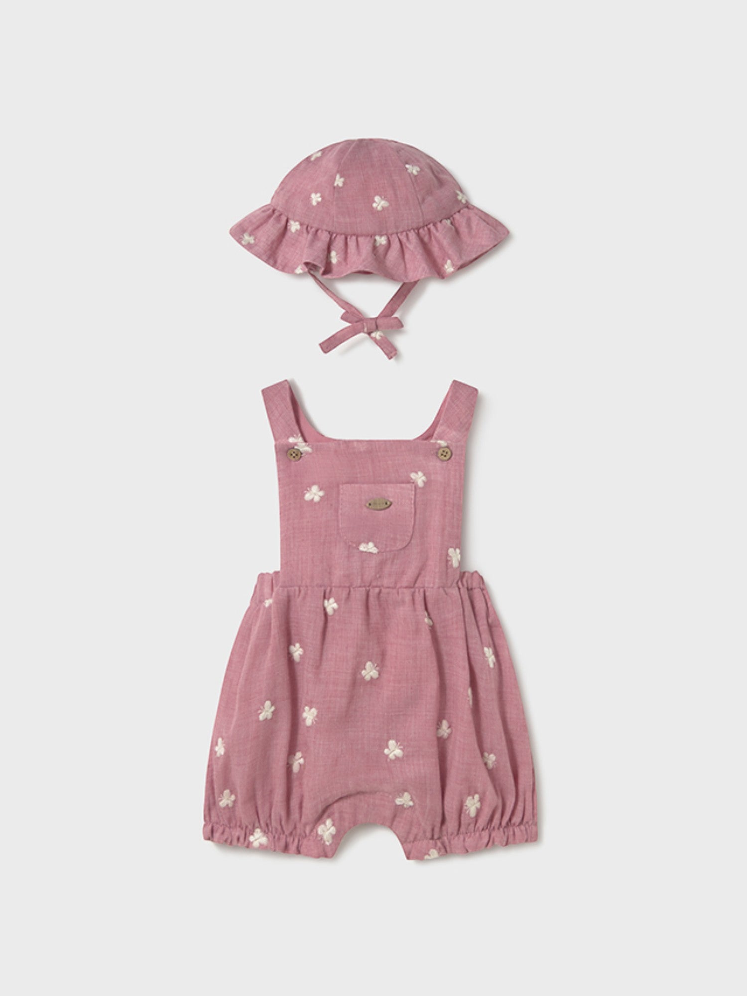 Salopette e cappello Bimba ROSA 1665 /R -  NANU' BABY