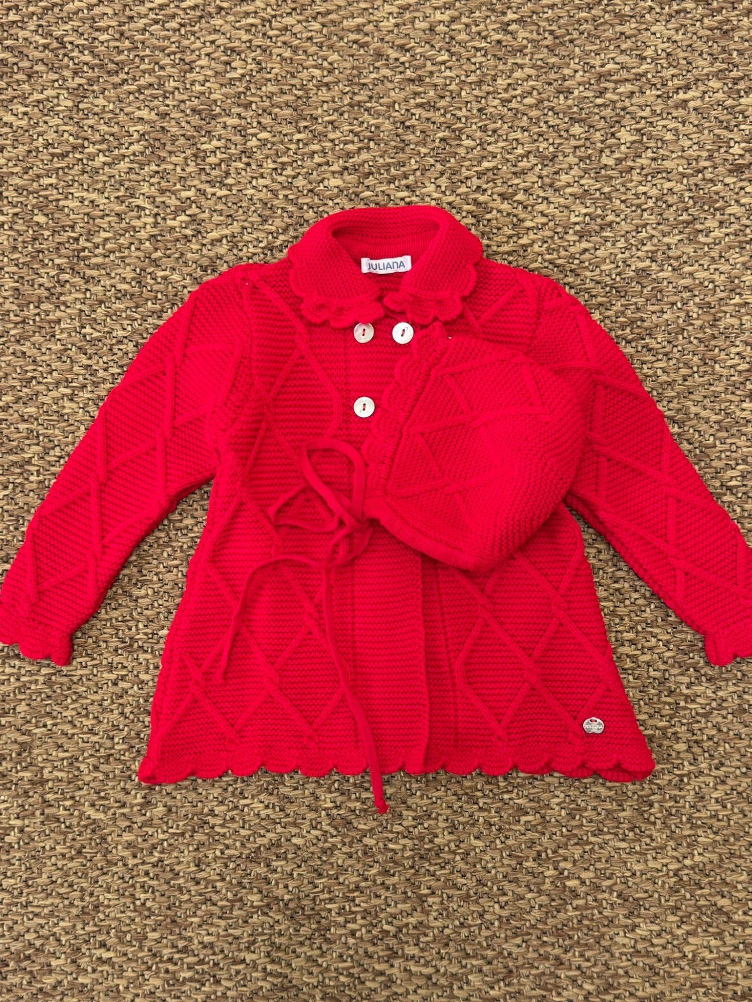 Cappotto in maglia Bimba ROSSO J6178/R -  NANU' BABY