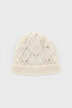 Cuffia Neonata Bianco ROSELLINE 605/3031 by BABY LORD