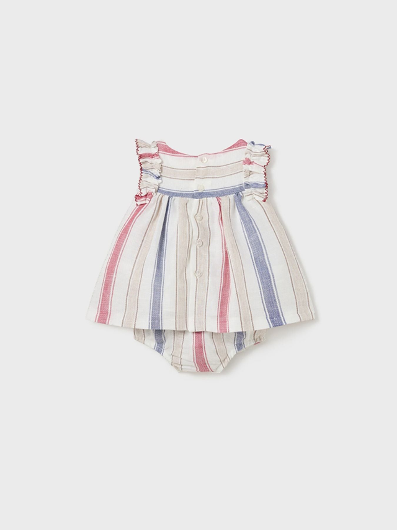 Abito righe lino Bimba ROSSO 1829 -  NANU' BABY