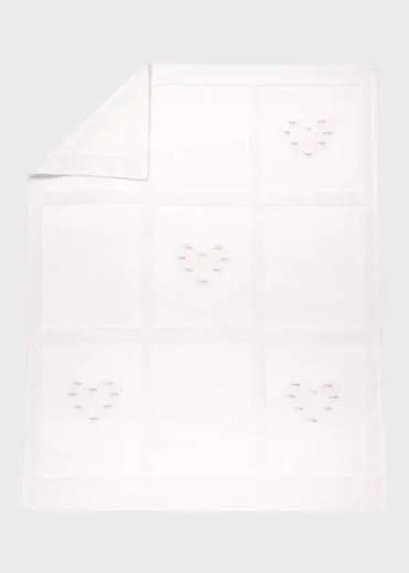 Coperta Neonata Bianco CUORI/154-B by BABY LORD