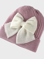 Cuffia Neonata Rosa MAGLIA INGLESE FIOCCO 640/5730 by BABY LORD