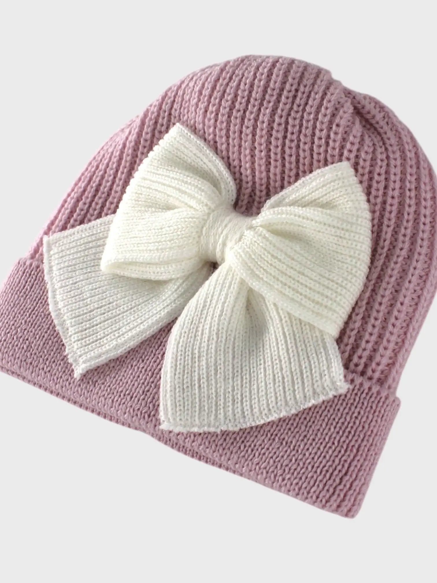 Cuffia Neonata Rosa MAGLIA INGLESE FIOCCO 640/5730 by BABY LORD