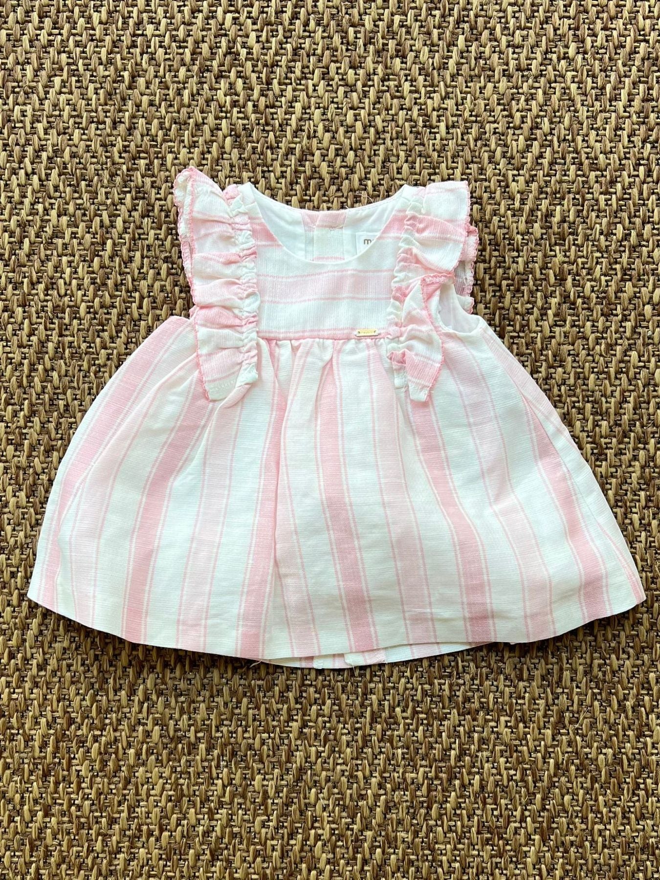 Abito righe lino Bimba ROSA 1829/R -  NANU' BABY