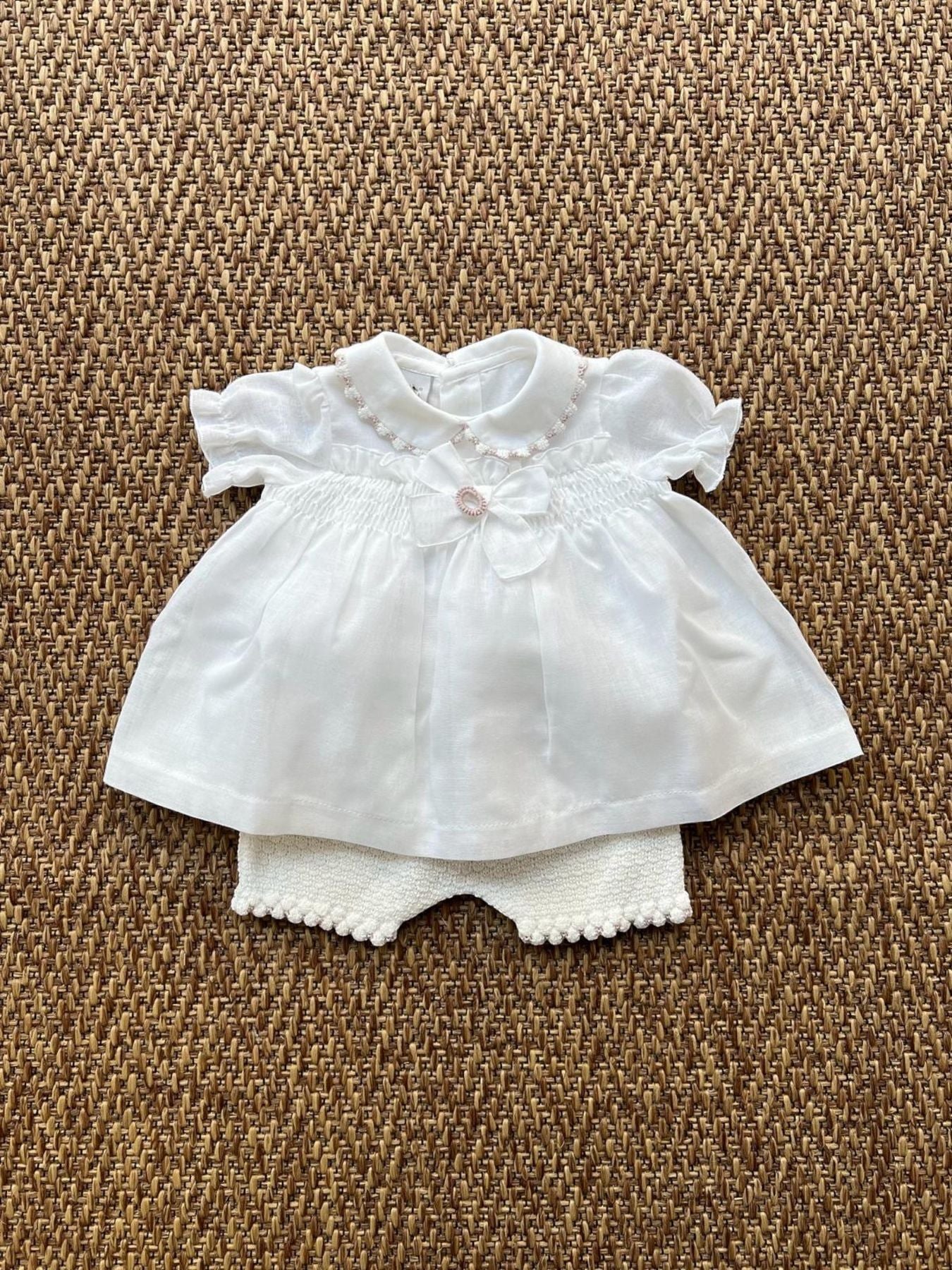 Abito Fiocco lino Bimba VANIGLIA EP1016CC -  NANU' BABY