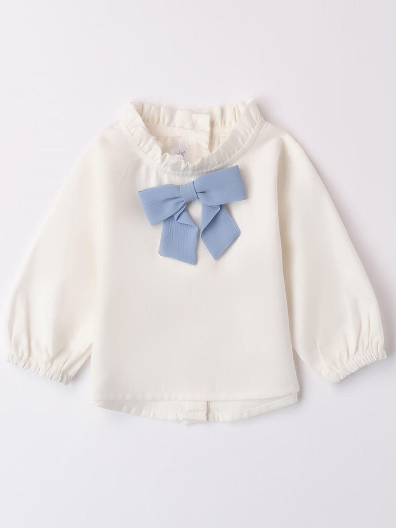 Camicia con fiocco Azzurro Bimba PANNA 3A779/A -  NANU' BABY