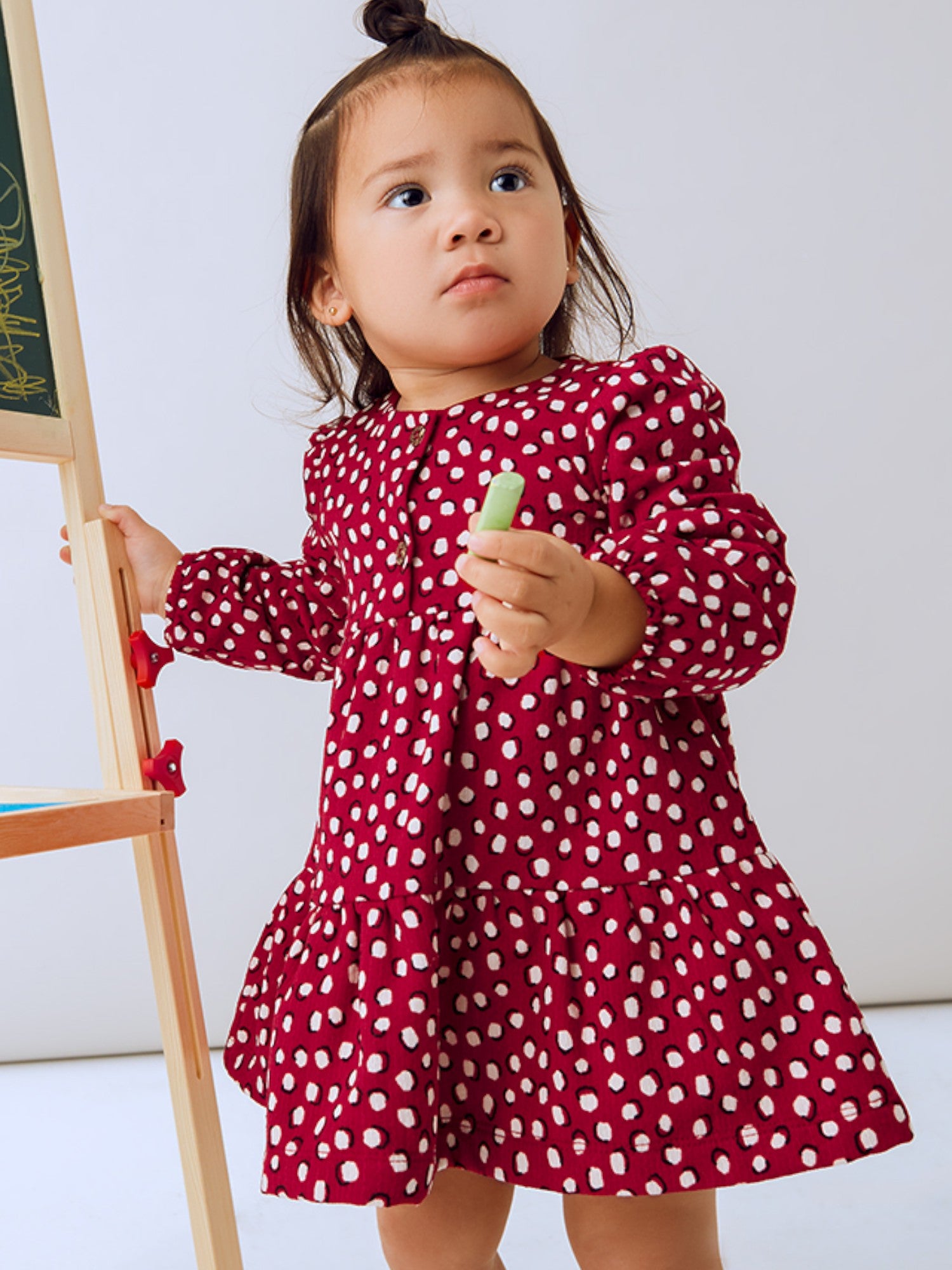 Abito punto strutturato Bimba Rosso 2915/40 -  NANU' BABY