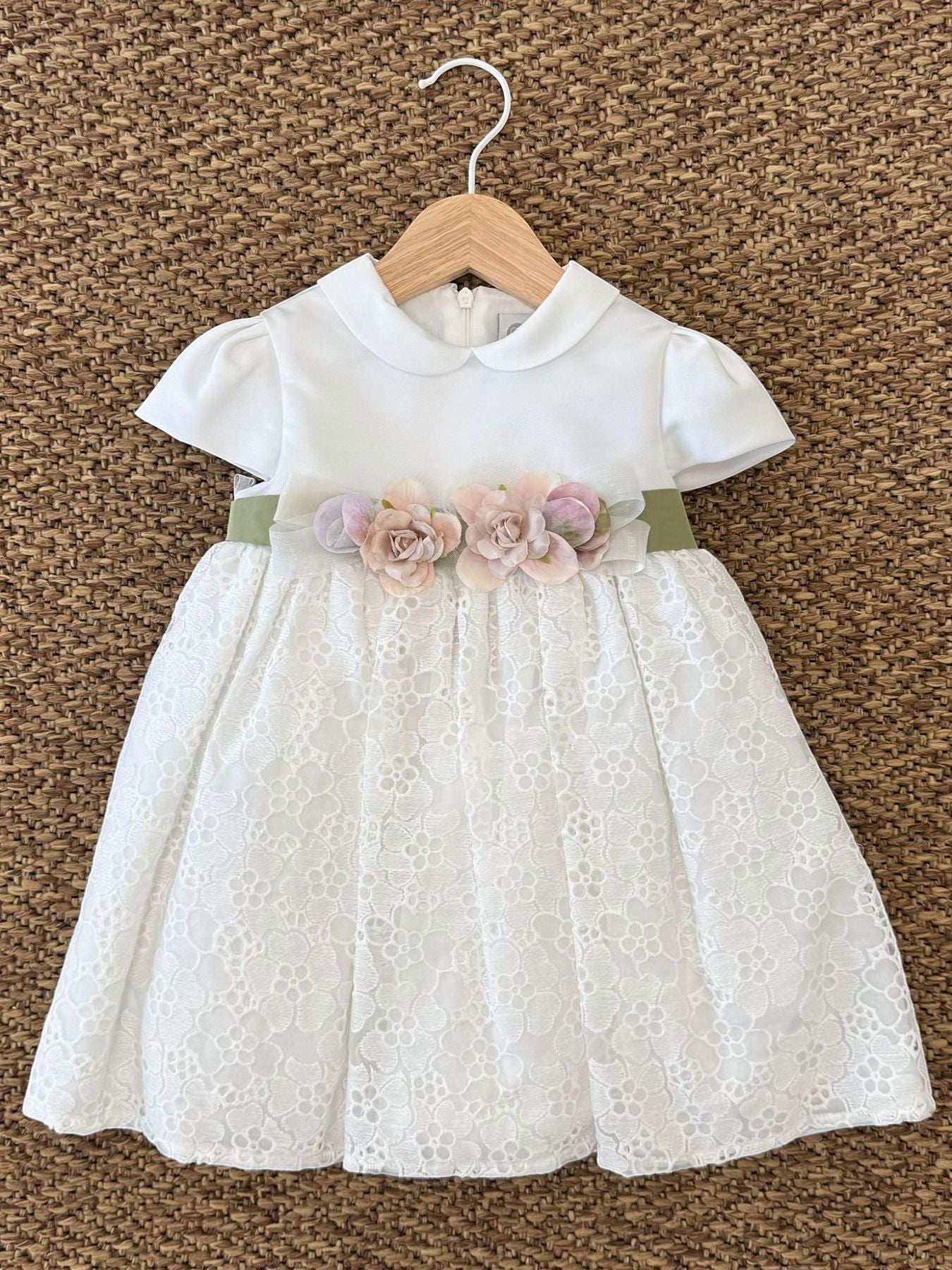 Abito Cerimonia Fiori Bimba PANNA EN801MC -  NANU' BABY