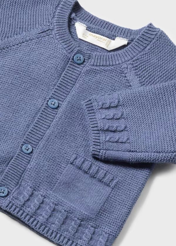 Cardigan basic in caldo cotone Bimbo CIELO 2301-W -  NANU' BABY