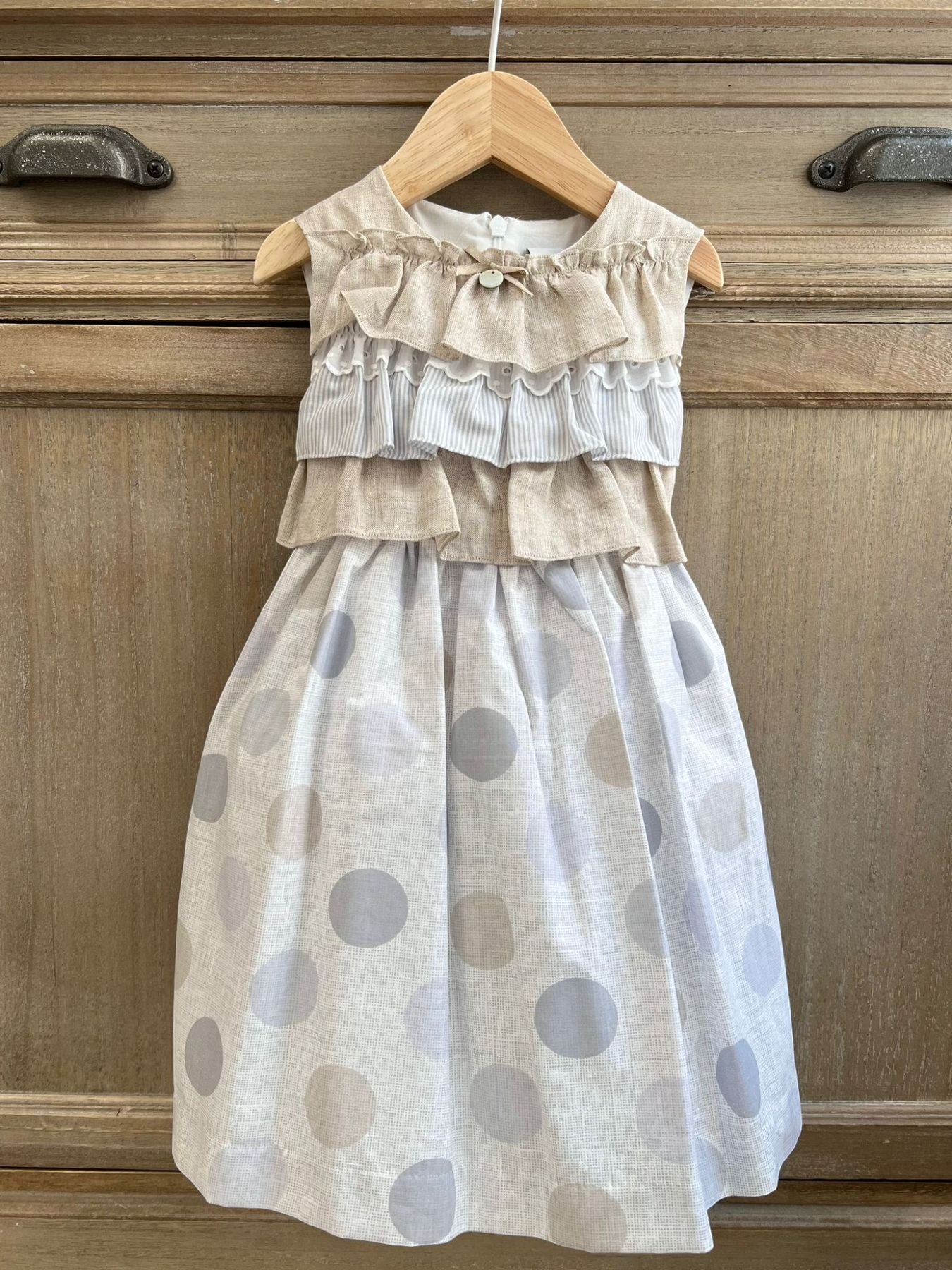 Abitino in misto lino Bimba PANNA EG311 -  NANU' BABY
