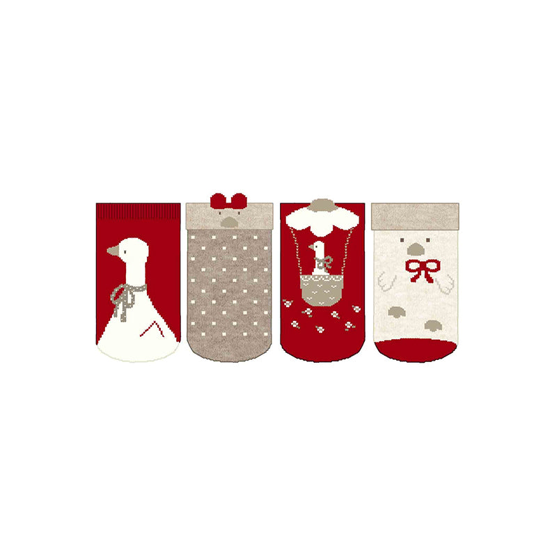 Set 4 calze  ROSSO 2G-9762/RS -  NANU' BABY