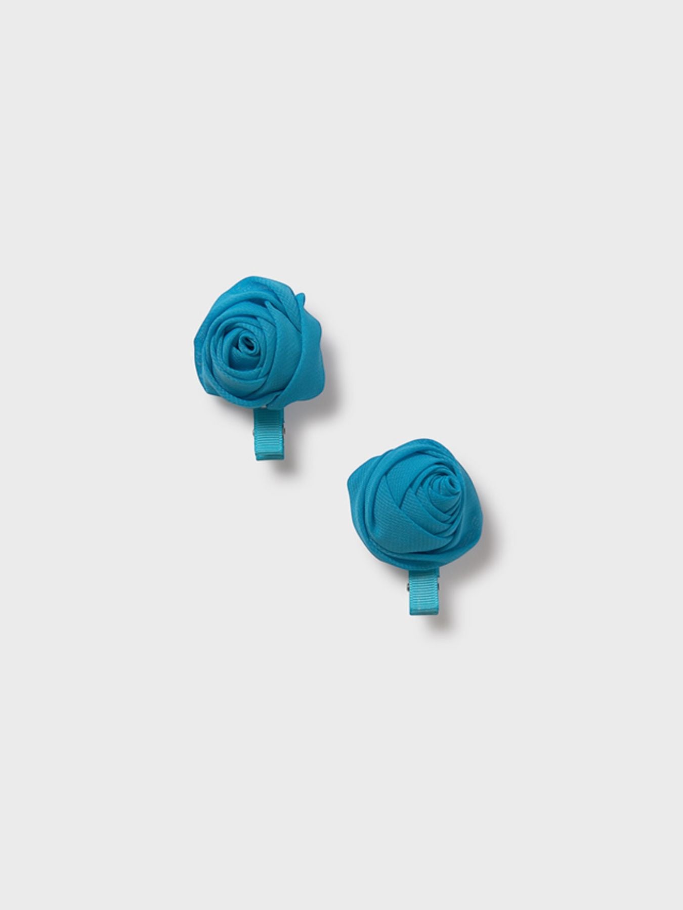 Set 2 fermagli fiori chiffon  TURCHESE 5411/T -  NANU' BABY