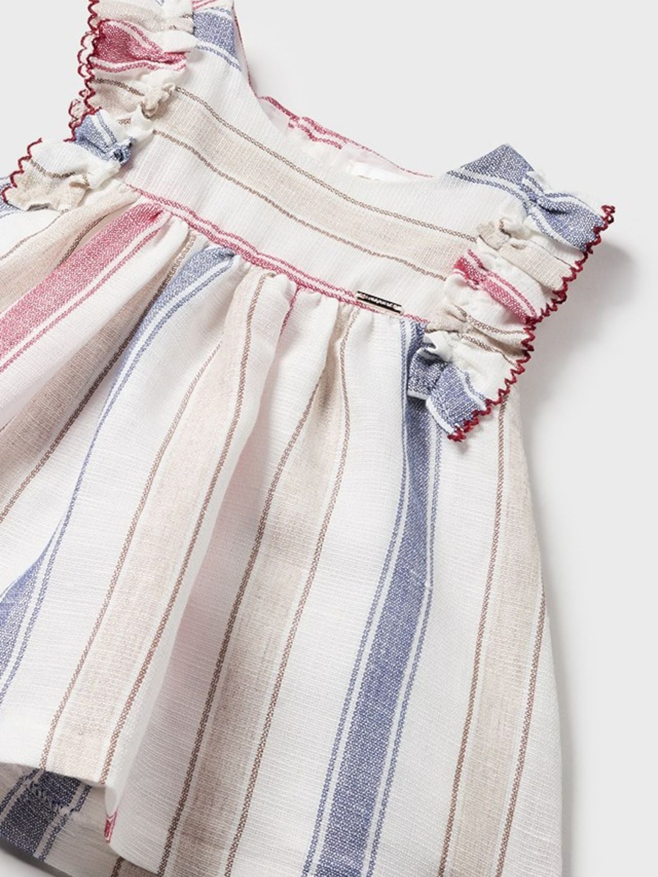 Abito righe lino Bimba ROSSO 1829 -  NANU' BABY