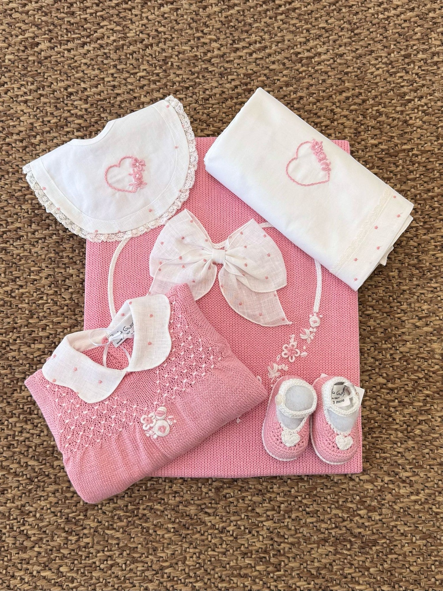 Coordinato Cuore Neonata ROSA TAORMINA 01 -  NANU' BABY