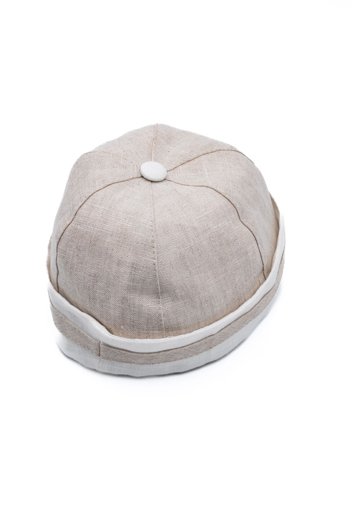 Cappellino in lino Bimbo LATTE RC22517-23 -  NANU' BABY
