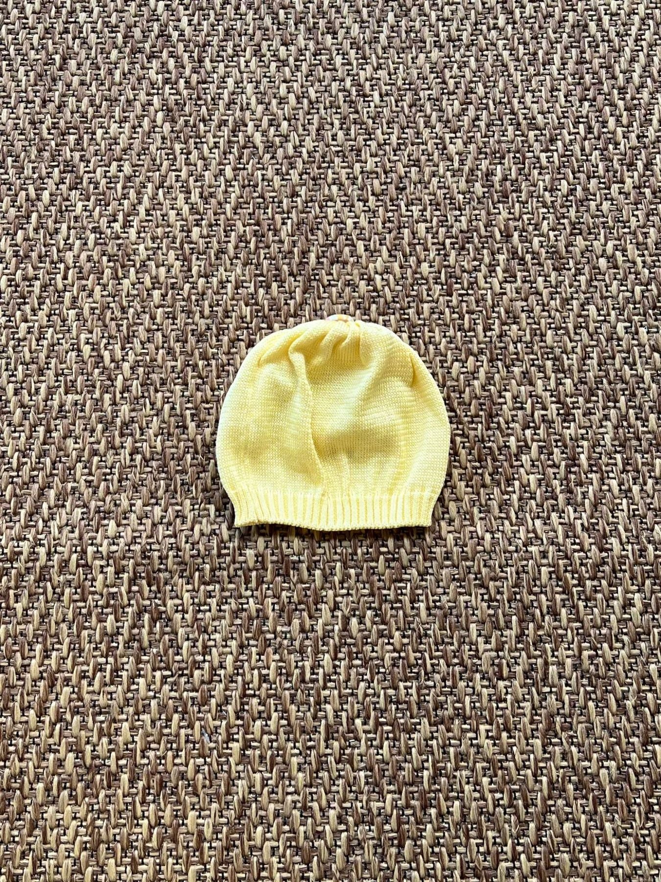 Cuffia in filo di cotone Neonata GIALLO EP1471 -  NANU' BABY
