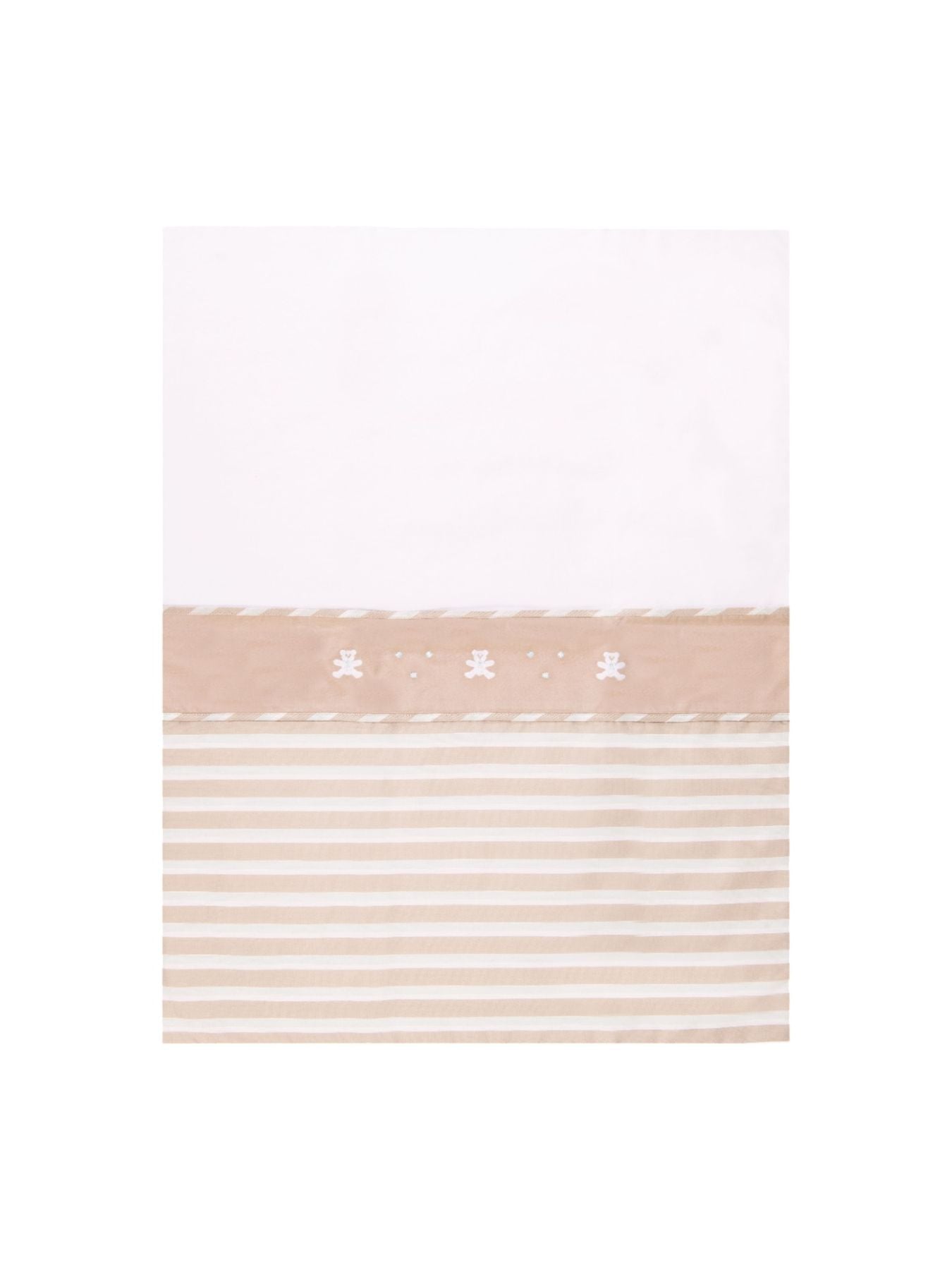 Coperta Orsetto righe Neonato BIANCO EP6781 -  NANU' BABY