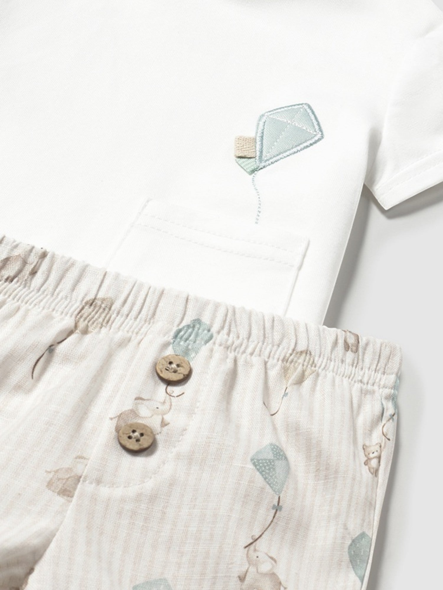 Completo pantalone  corto maglietta Bimbo BIANCO 1202 /B -  NANU' BABY