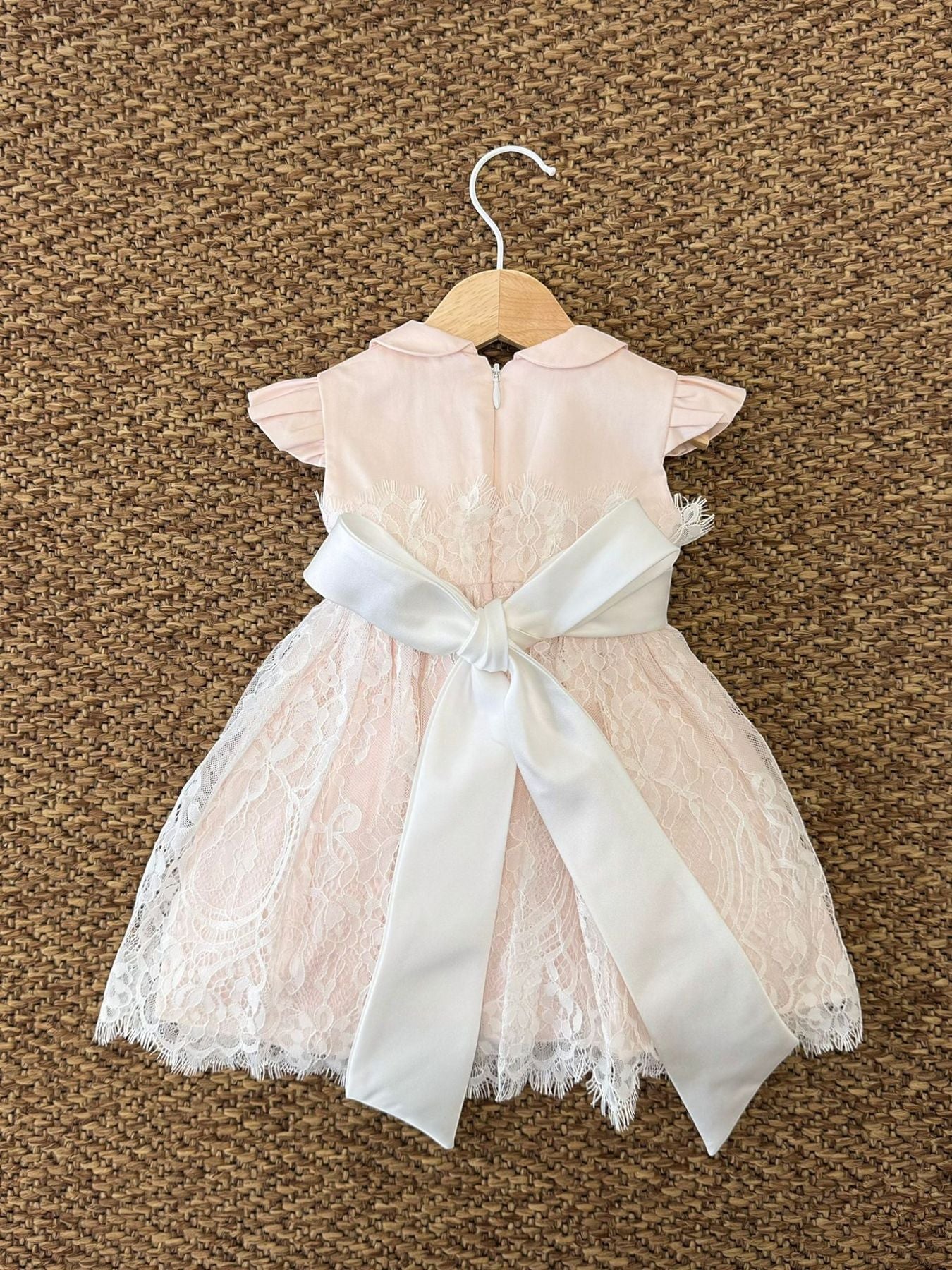 Abito Cerimonia Pizzo Bimba ROSA FB073/R -  NANU' BABY