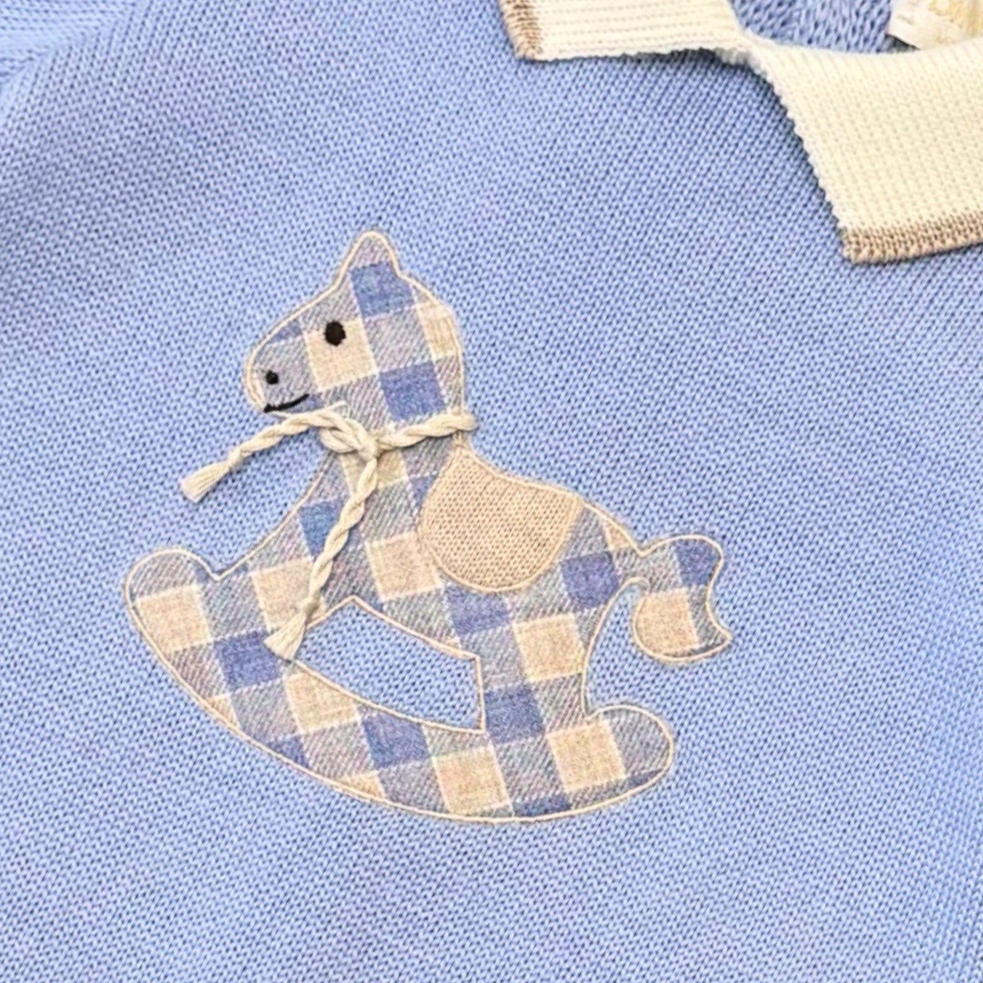 Coordinato nascita Misto Lana AZZURRO Little Horse 7820