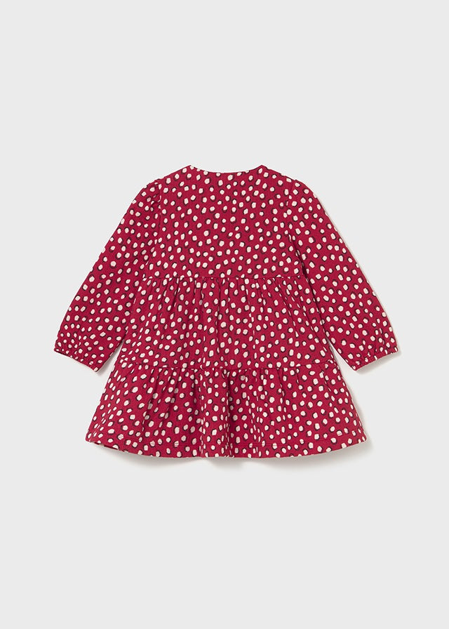 Vestido Bebé Niña Manga Larga Rojo Lunares Algodón 2915/40