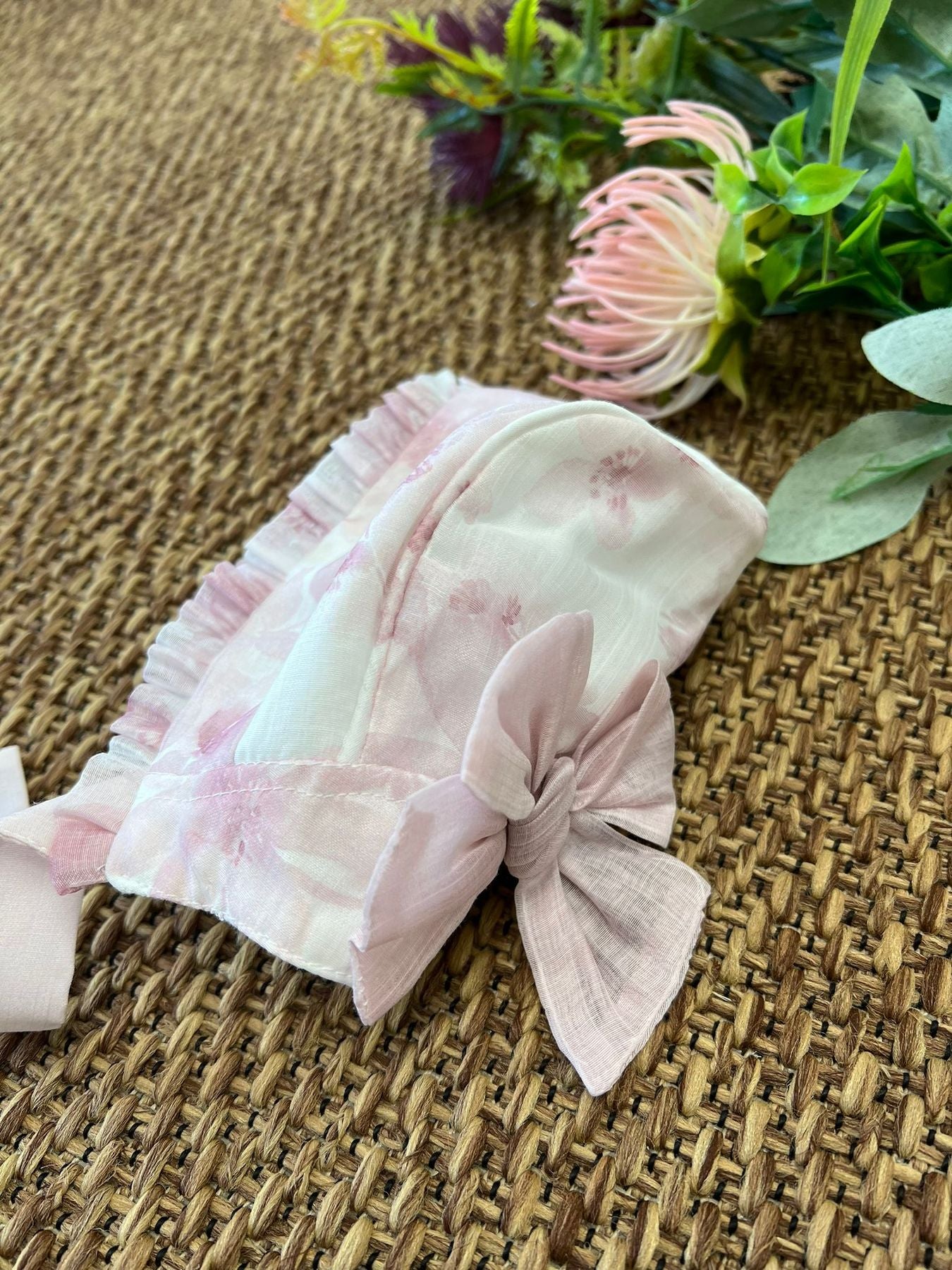 Cuffia in tessuto Rose Neonata ROSA ANTICO 009-21166 -  NANU' BABY