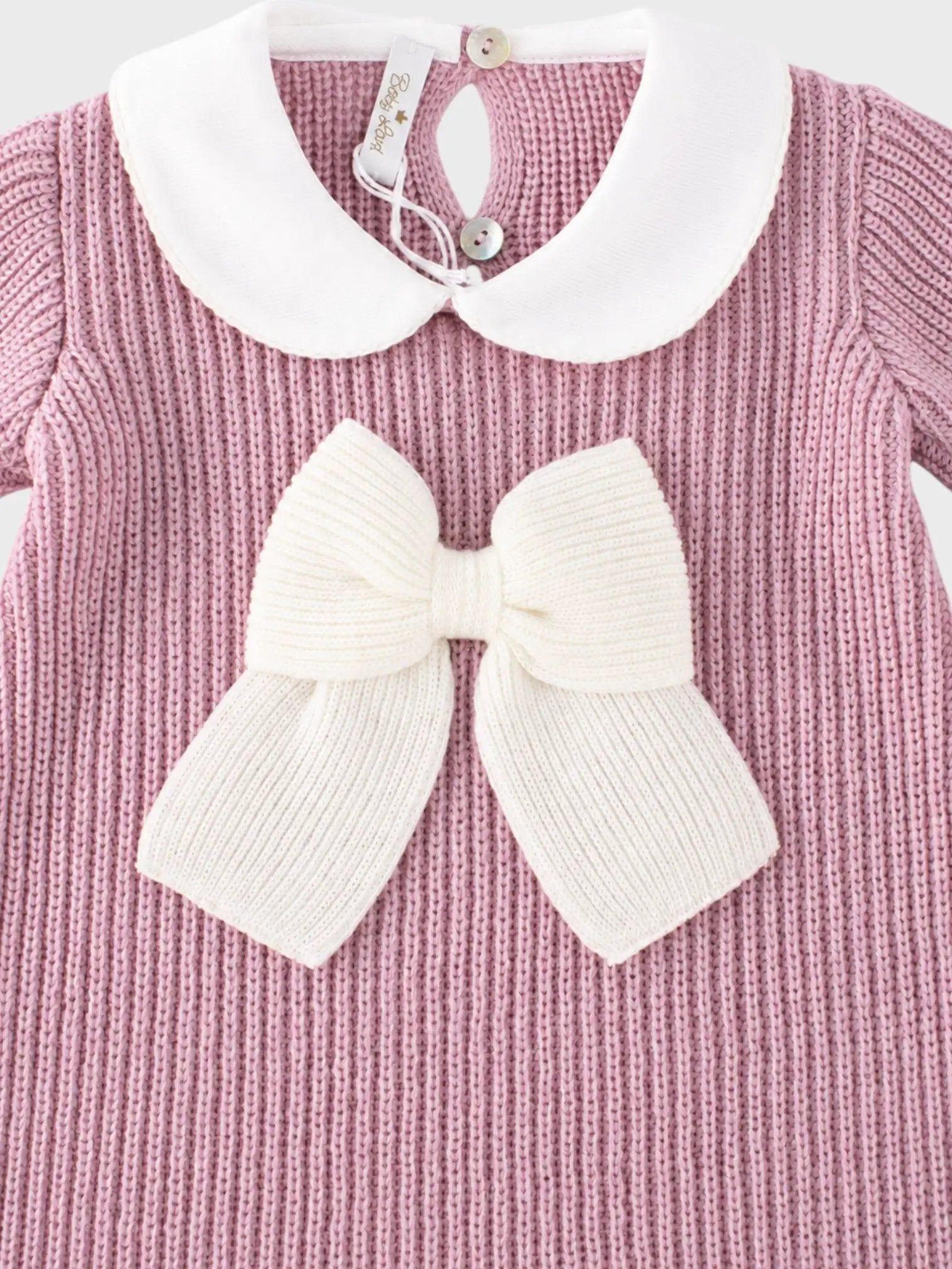 Tutina Neonata Rosa MAGLIA INGLESE FIOCCO 344/5730 by BABY LORD