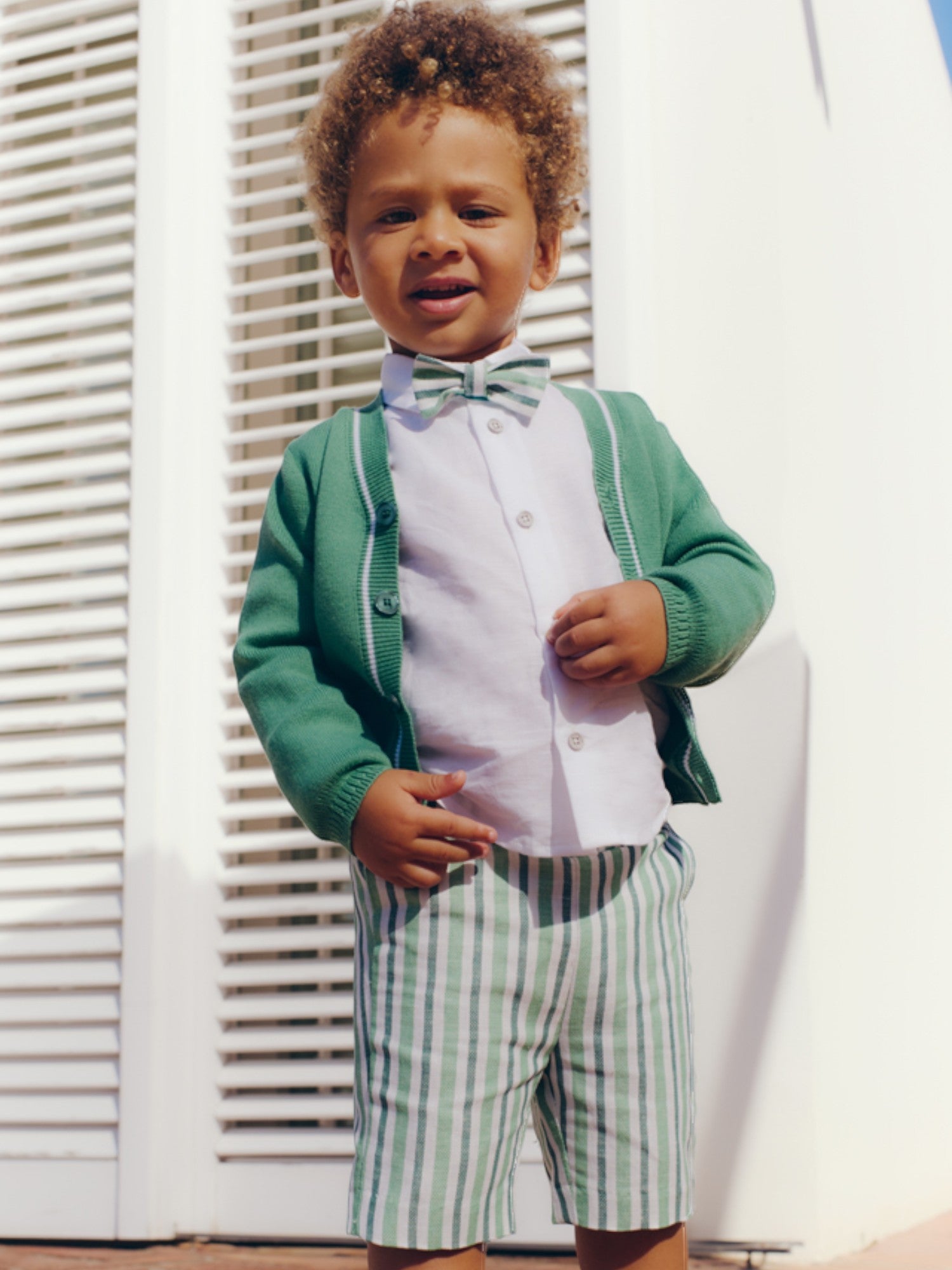 Completo bermuda camicia papillon Bimbo VERDE 5209 /6 -  NANU' BABY