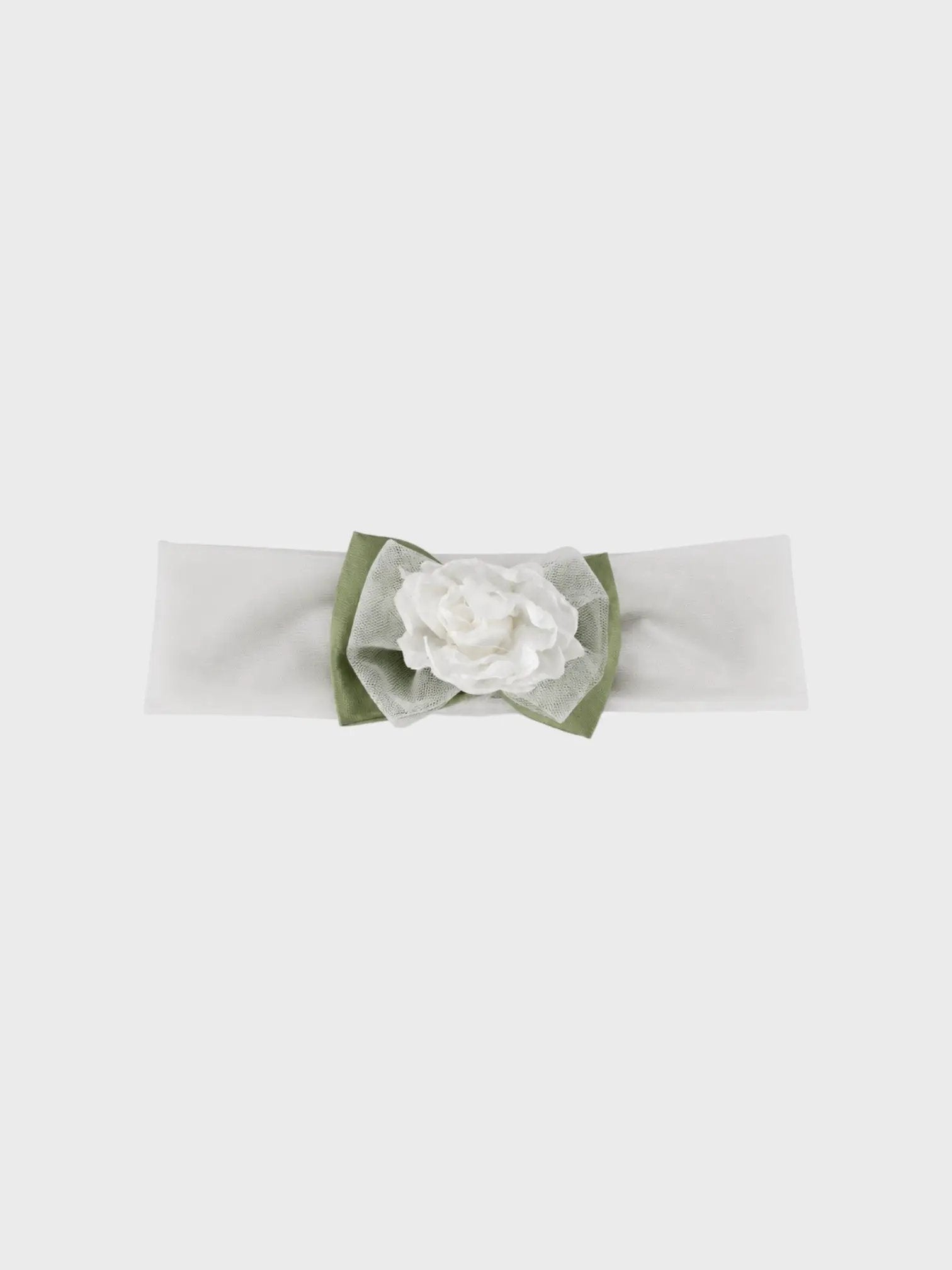 Fascia Cerimonia Neonata Verde Cotone FA081/V by FLO' SARTORIA ITALIANA