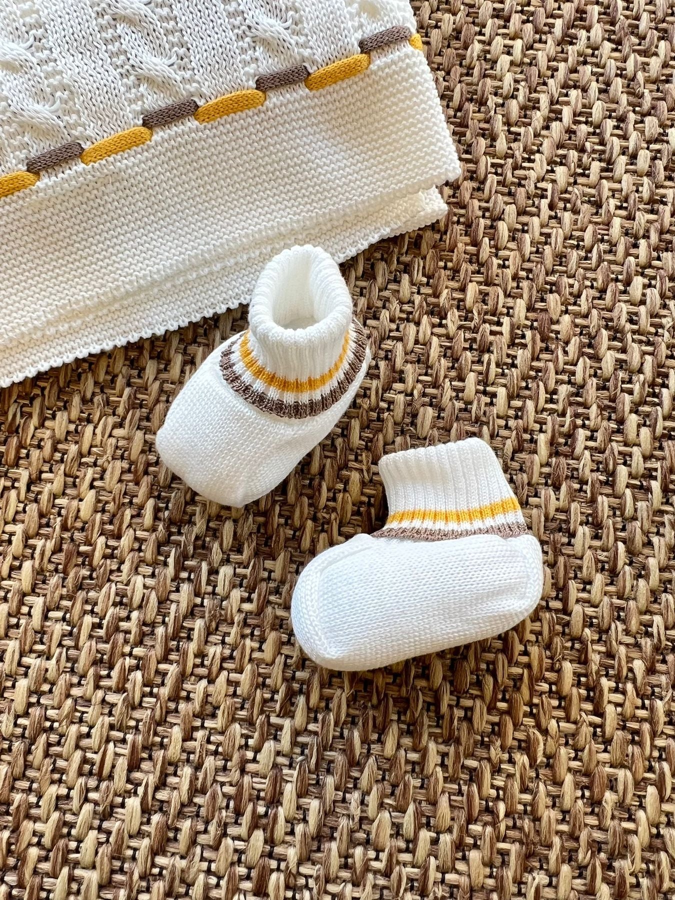 Babbucce Leoncino Neonato VANIGLIA EL50S -  NANU' BABY