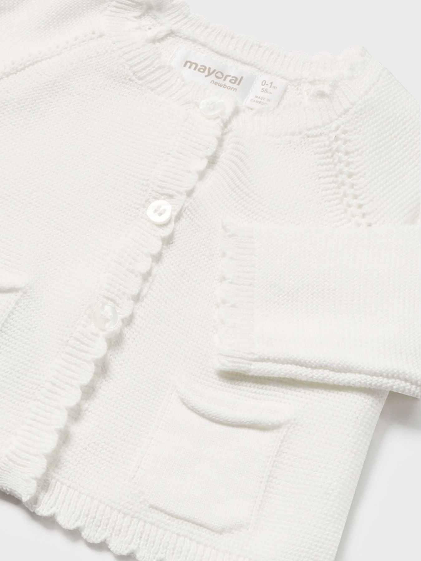Giacchino lungo maglia Bimba ECRU 1376/E -  NANU' BABY