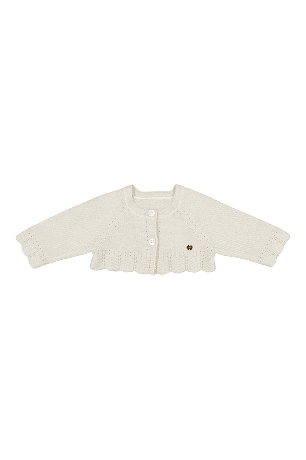 Cardigan corto maglia basico Bimba ECRU 307- -  NANU' BABY