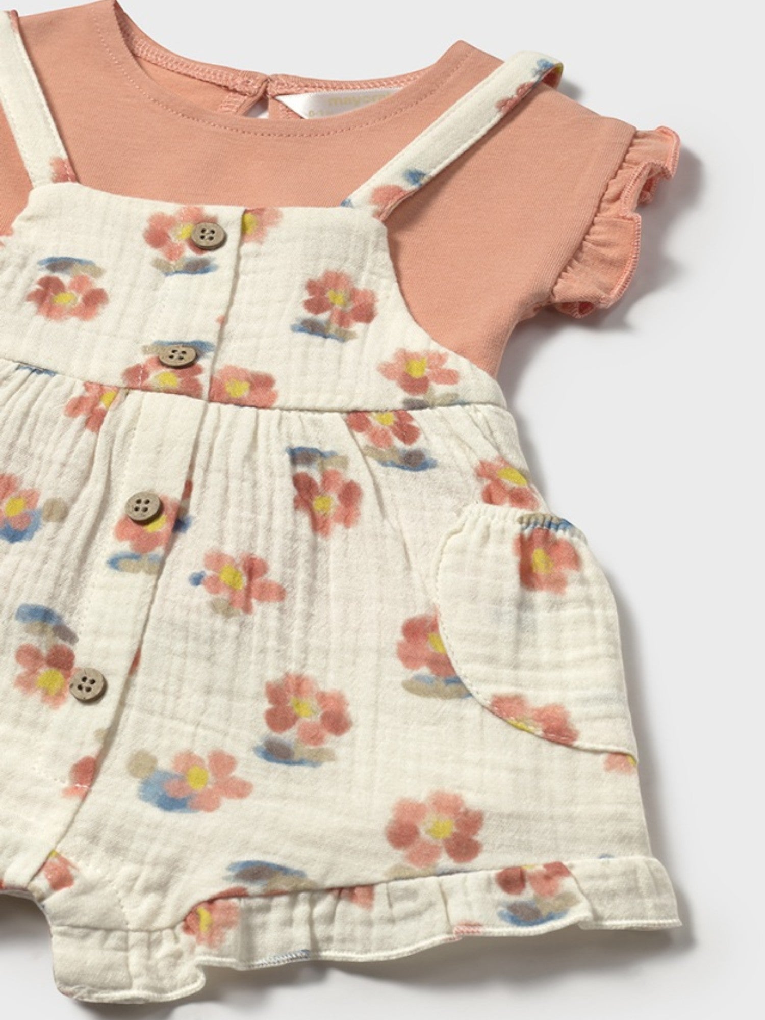 Completo salopette e maglietta Bimba ARANCIO 1662 /AR -  NANU' BABY