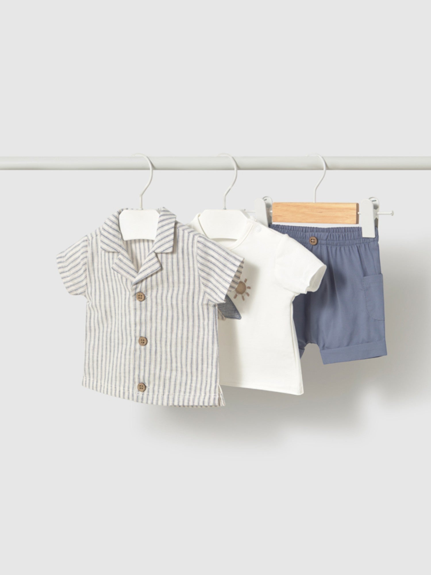 Completo pantalone  corto overshirt Bimbo NATURAL 1205 /N -  NANU' BABY