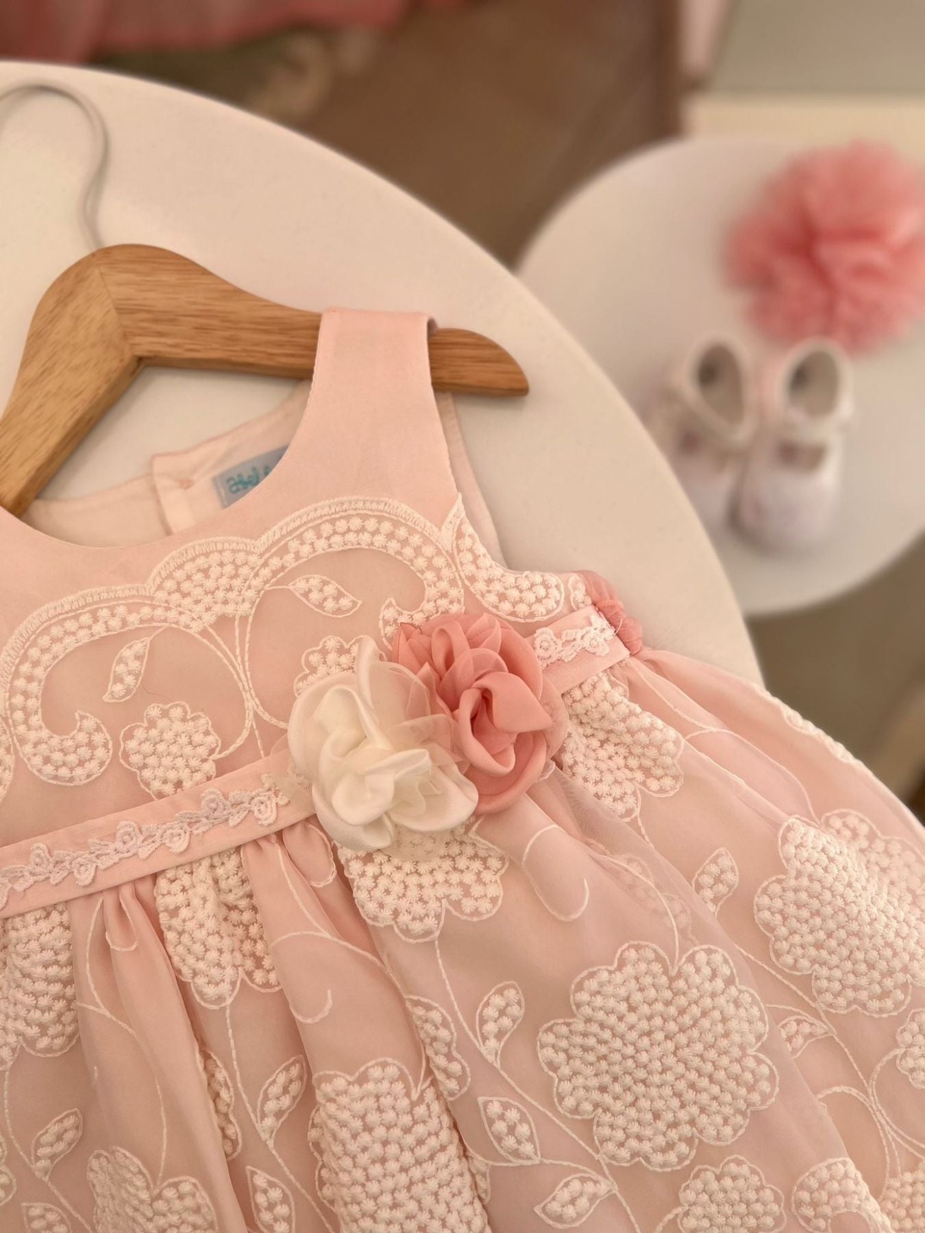 Abito organza bordato Bimba ROSA 5010 -  NANU' BABY