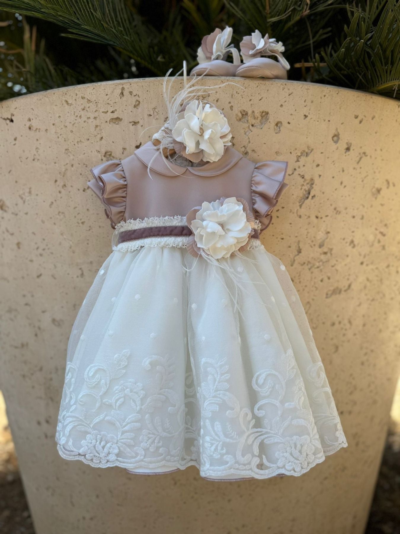 Abito Cerimonia Flower Bimba MARSALA IK319MC -  NANU' BABY