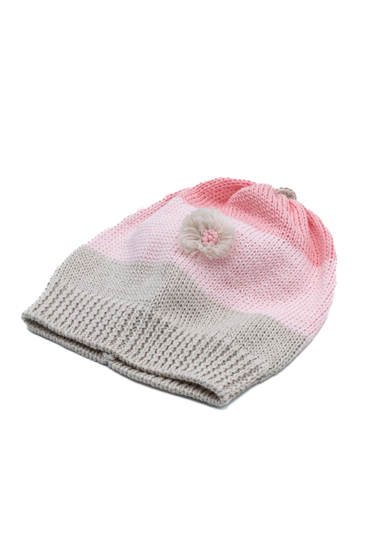 Cuffia Fiore e Frangie Neonata TORTORA AMY/814 -  NANU' BABY