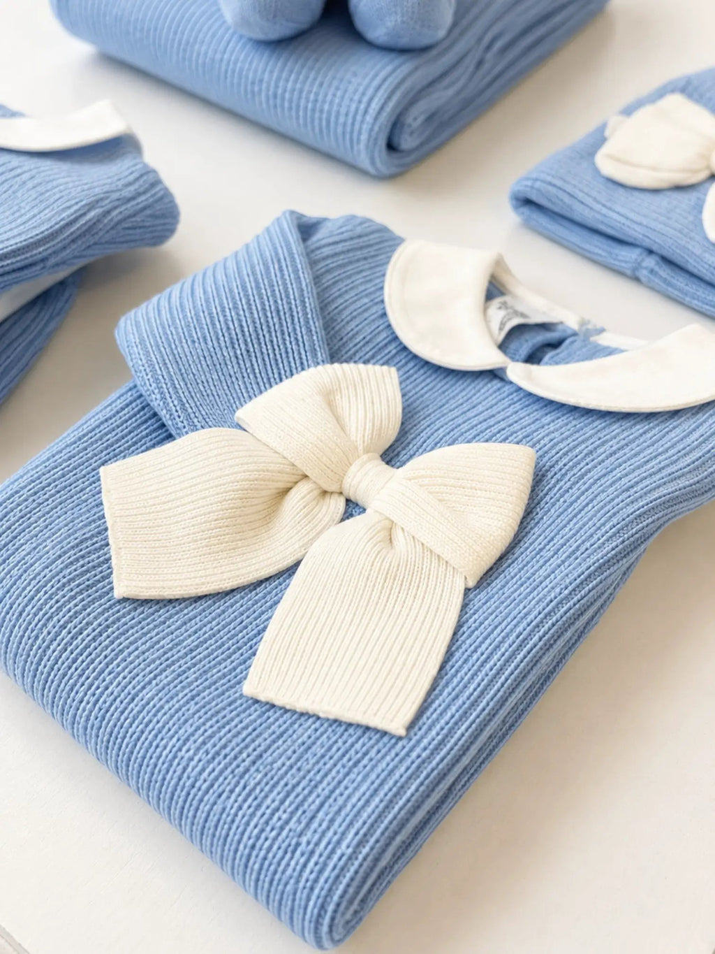 Tutina Neonato Azzurro MAGLIA INGLESE FIOCCO 344/5630 by BABY LORD