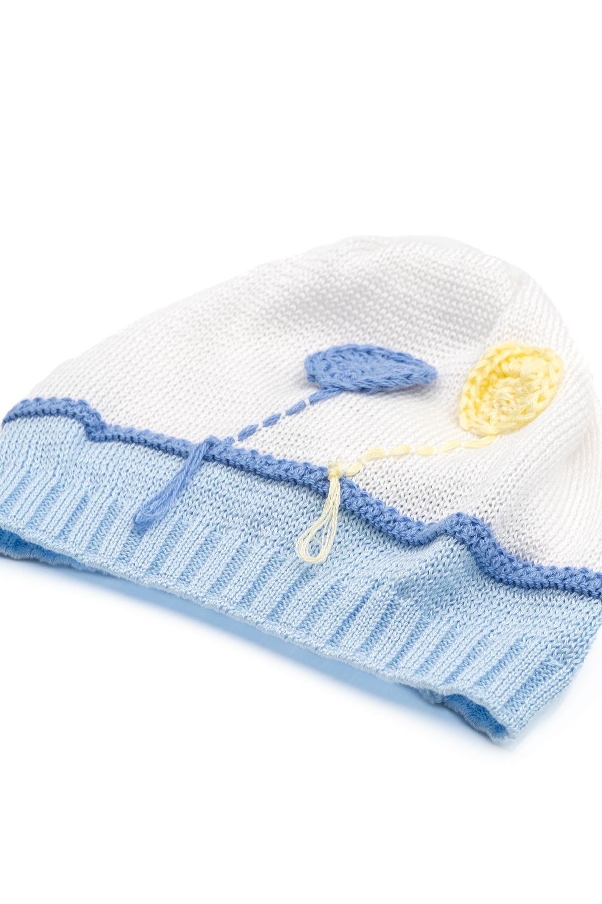 Cuffia Palloncini Neonato BIANCO EL3671/C -  NANU' BABY