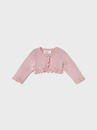 Giacchino in maglia basico Bimba ROSA 318 /R -  NANU' BABY