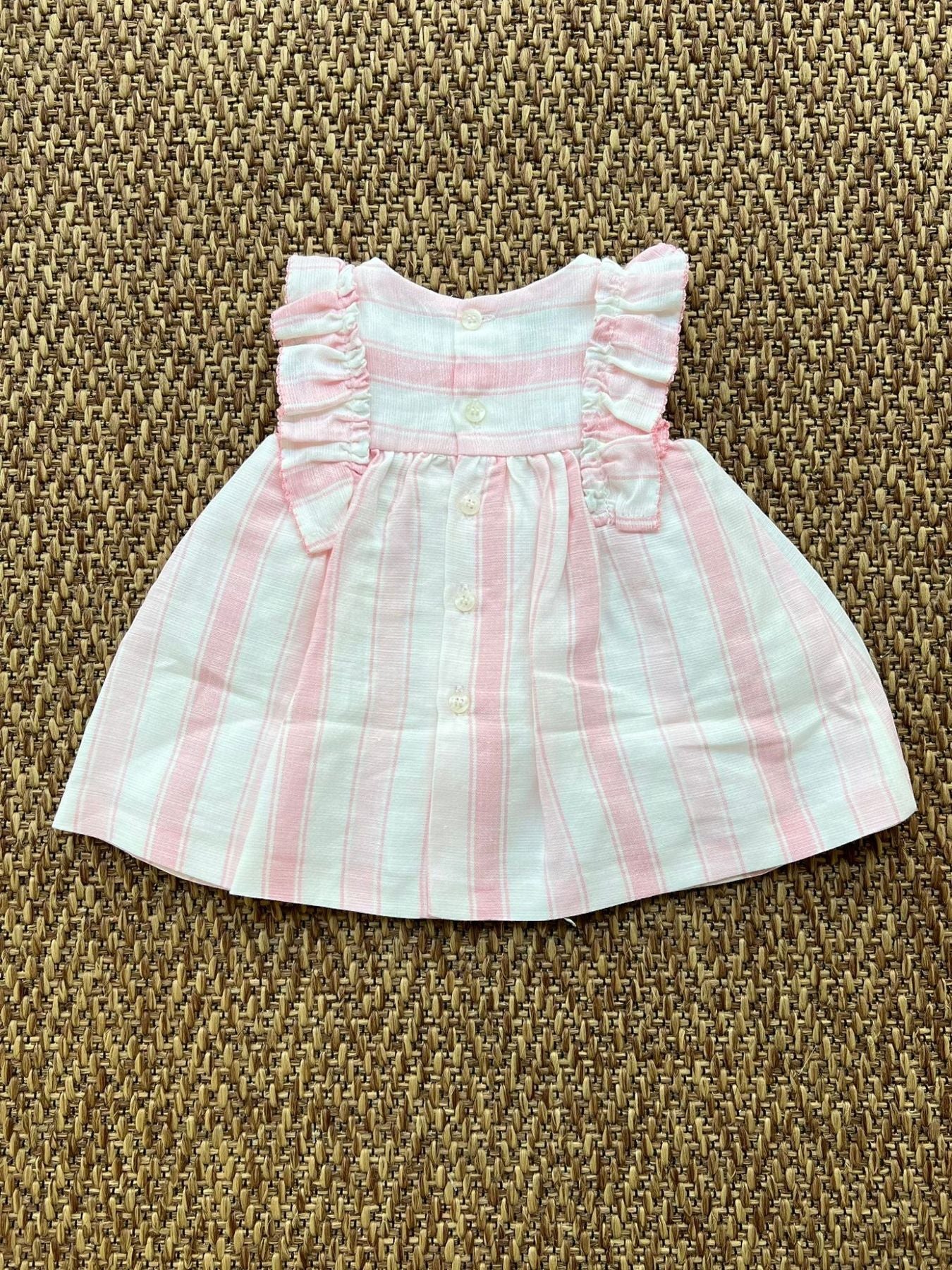 Abito righe lino Bimba ROSA 1829/R -  NANU' BABY