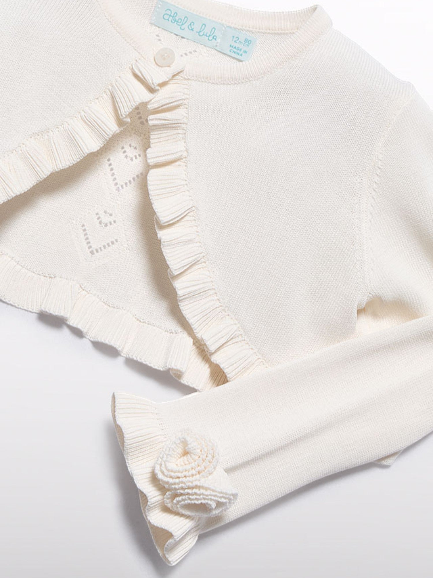 Cardigan tricot traforato Bimba ECRU 5381 /12 -  NANU' BABY