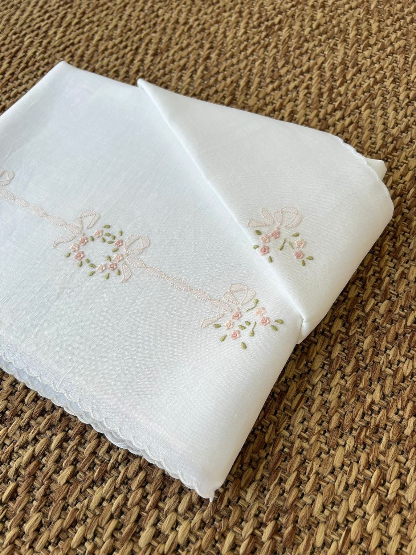Lenzuolino Neonata ROSA FIORI/LN -  NANU' BABY