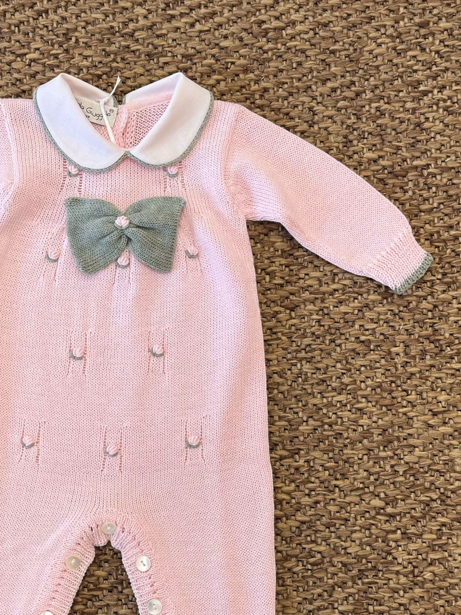 Tutina  Fiocco in rilievo Neonata ROSA BRINDISI 1792 -  NANU' BABY