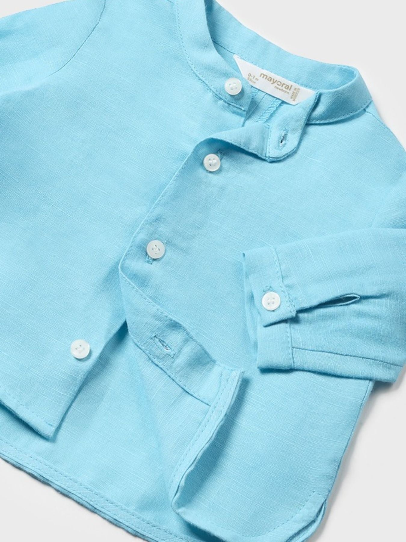 Camicia m/l collo coreano Bimbo TURCHESE 1195/C -  NANU' BABY