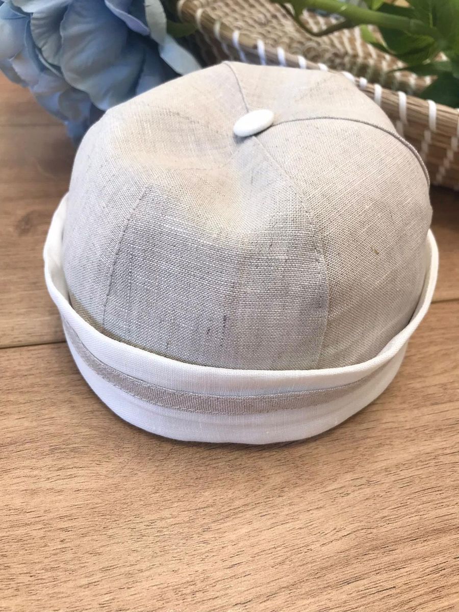 Cappellino in lino Bimbo LATTE RC22517-23 -  NANU' BABY