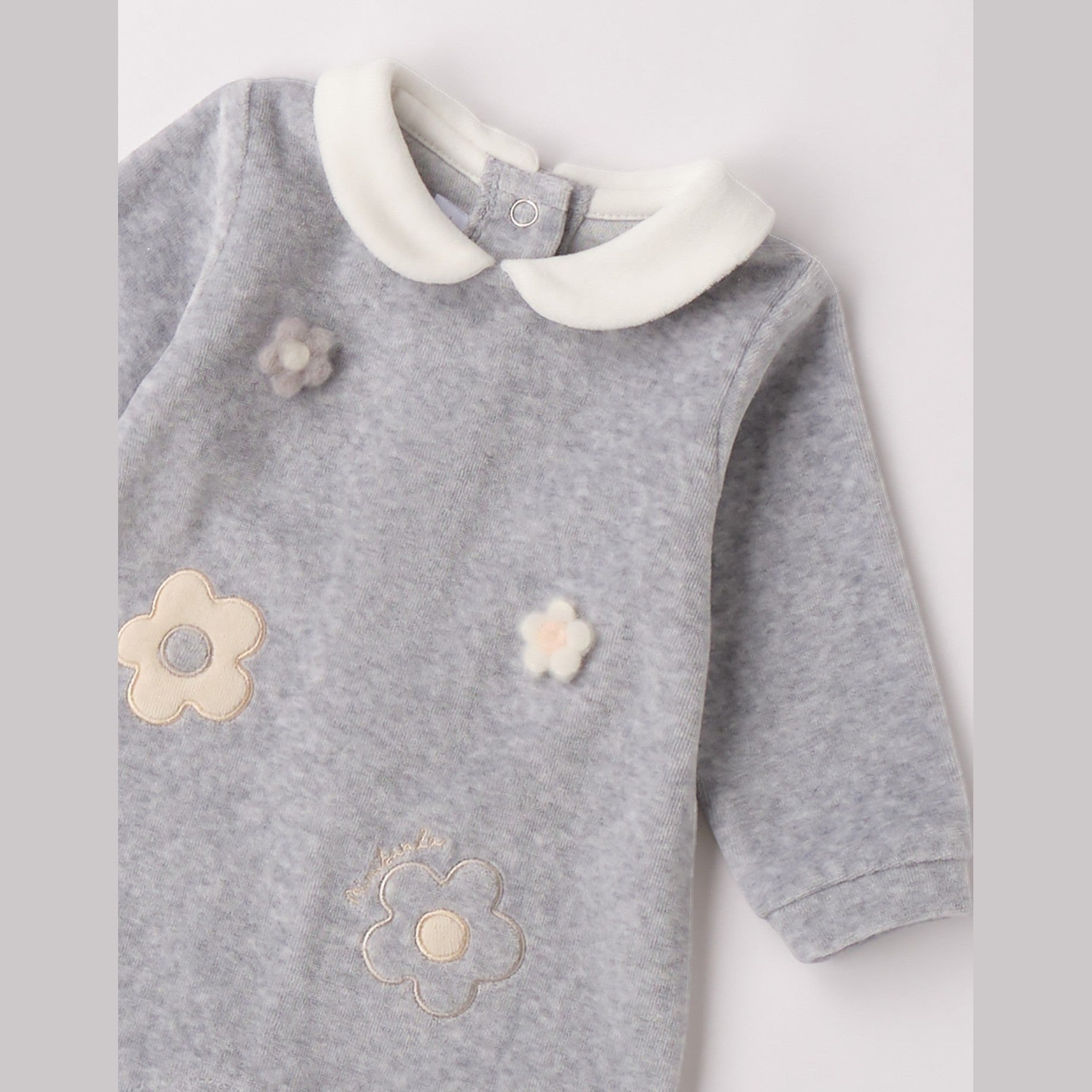 Tutina Intera Con Piede Neonata Grigio 3F752/8992 -  NANU' BABY